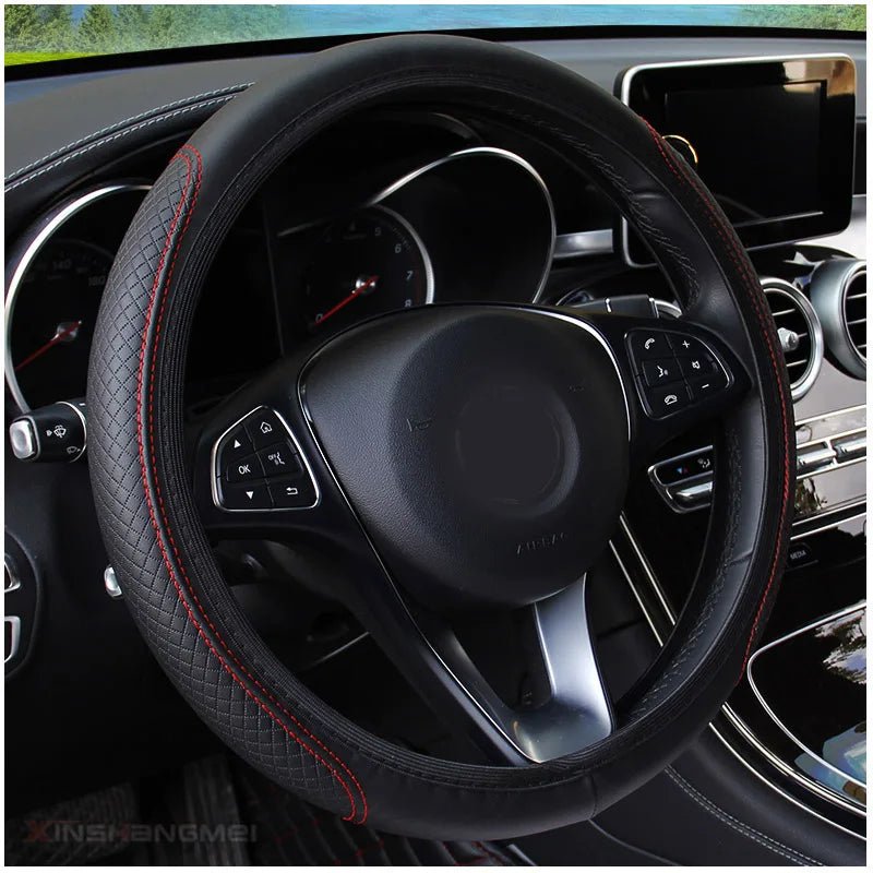 37/38cm Automobile universal steering wheel cover non - slip car steering wheel cover non - slip embossed leather Car - styling - Itzyeshop