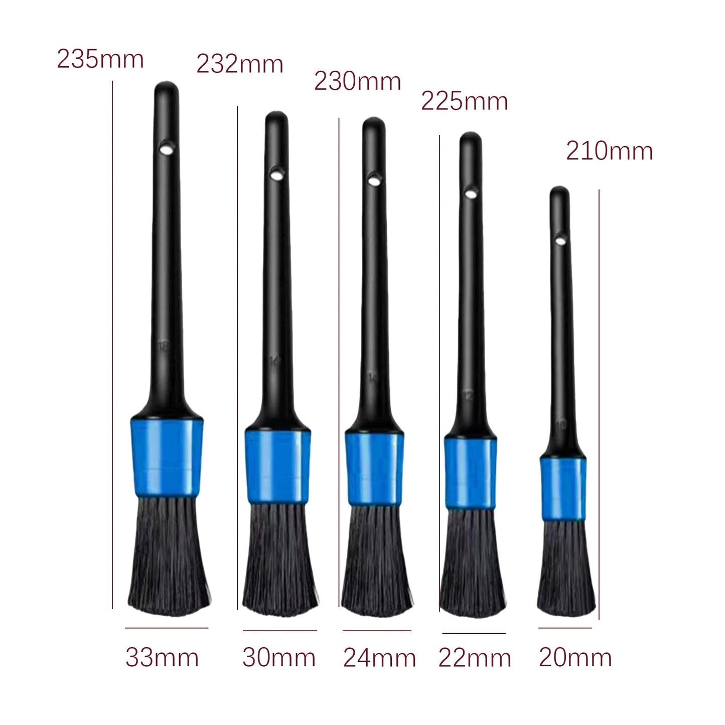 5 Sizes Auto Car Detailing Brushes Kit for Wheels Engine Console Dashboard Interior Exterior Cleaning Brushes Car Detail Brush - Itzyeshop