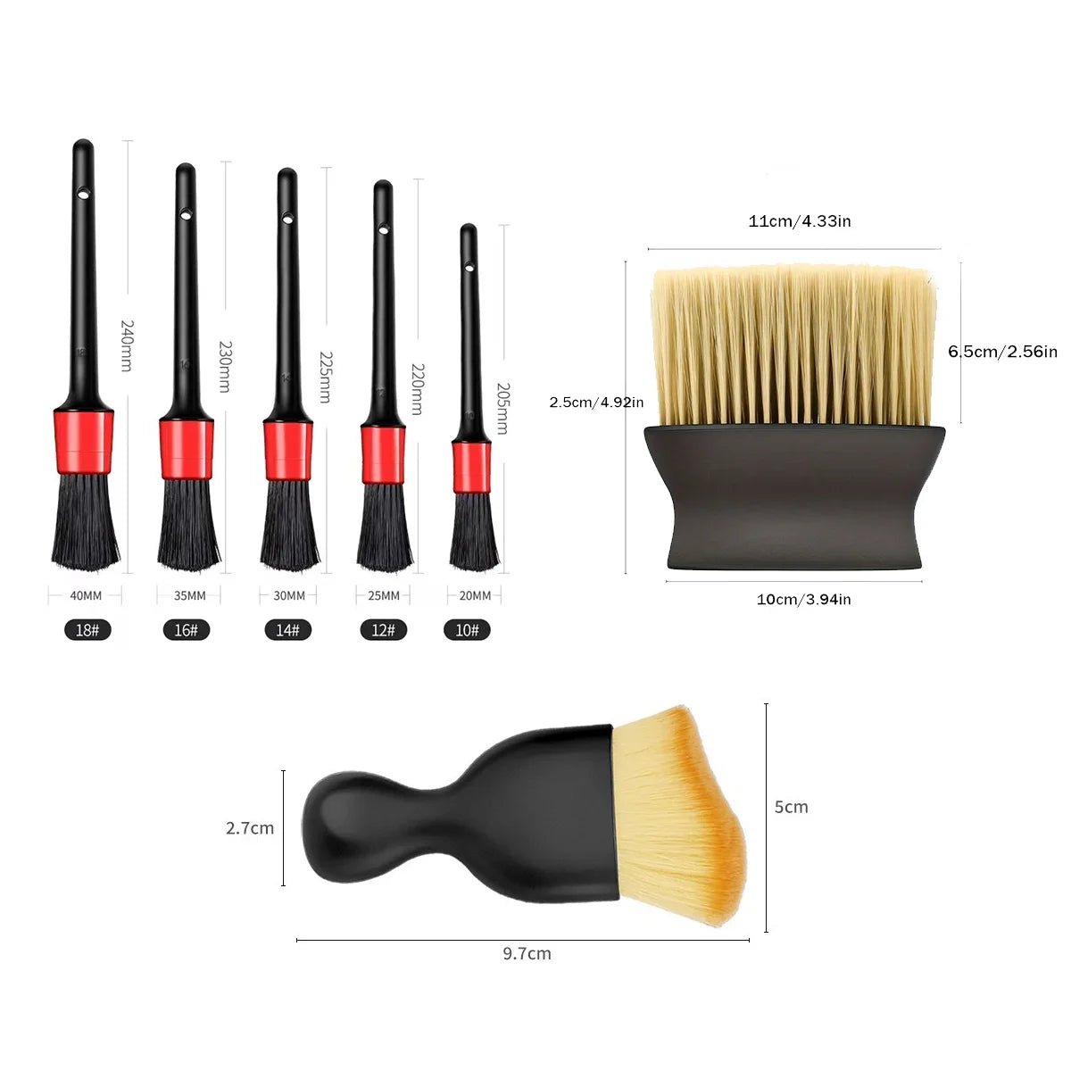 Detailing Brush Set Car Brushes Car Detailing Brush For Car Cleaning Detailing Brush Dashboard Air Outlet Wheel Brushes - Itzyeshop