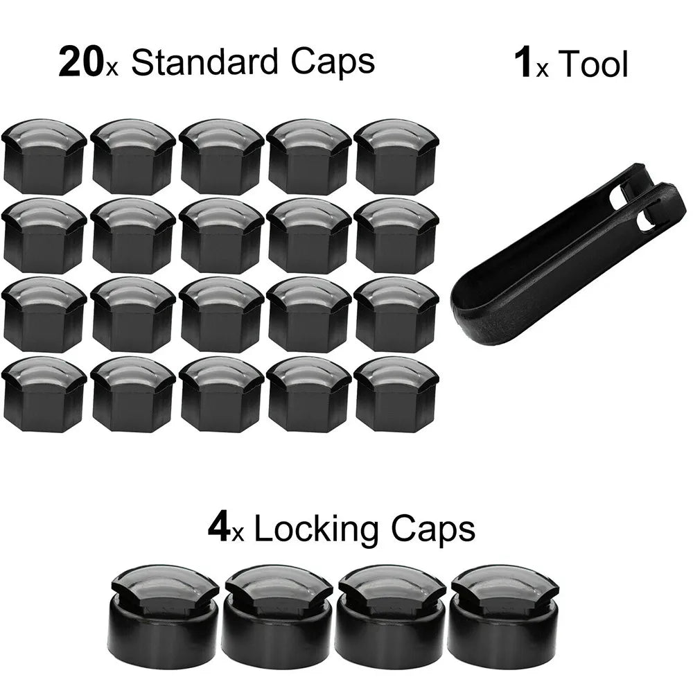 20Pcs Car Wheel Lug Bolt Center Nut Cap 17mm Wheel Nut Covers Cap Protection Covers Cap Anti - Rust Auto Hub Screw Cover - Itzyeshop