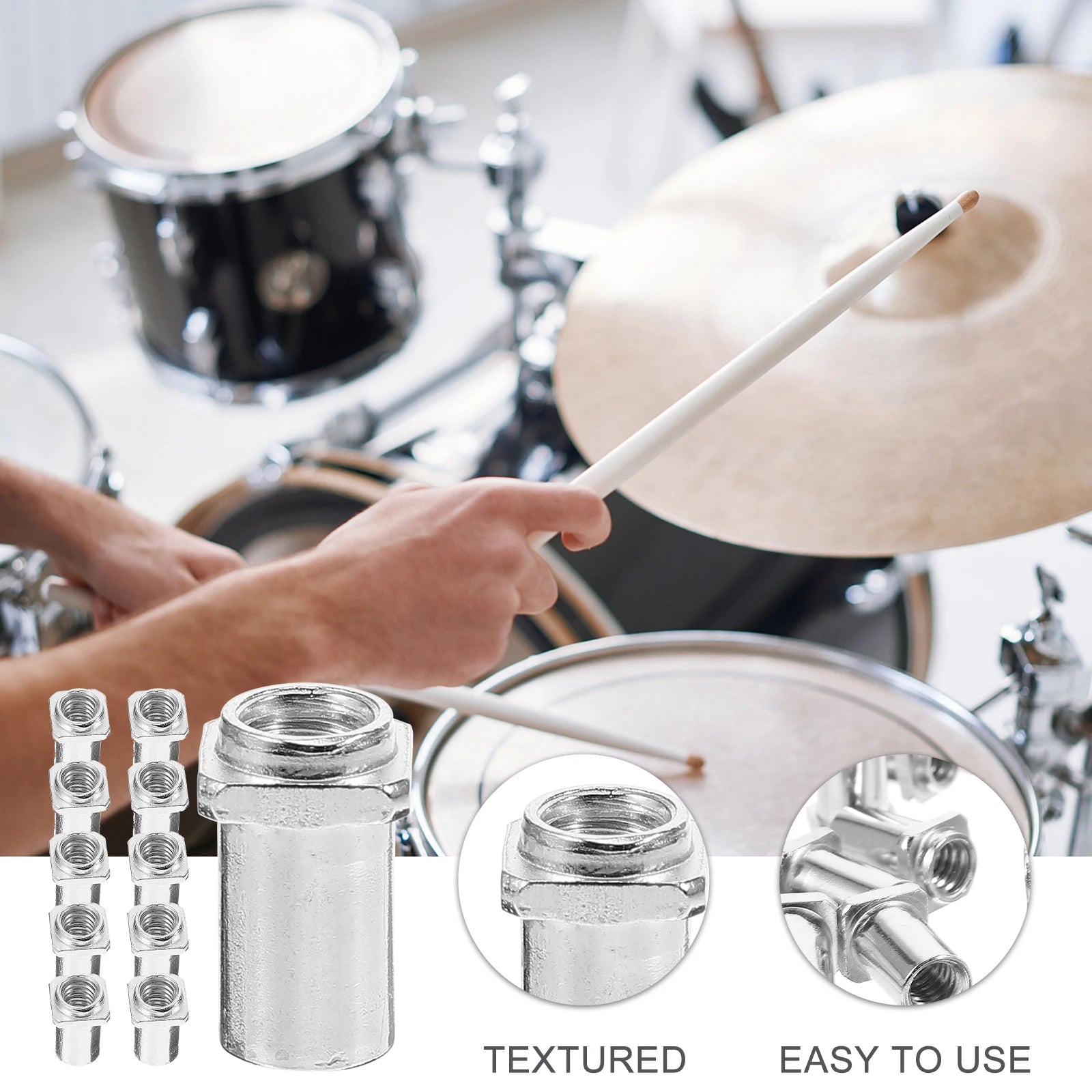 20pcs Drum Swivel Nuts 6mm Replacement Tom Lug Parts Practical Function Great Craftsmanship Fashionable Unique - Itzyeshop