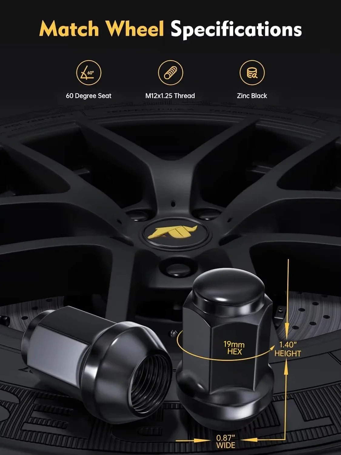 20pcs M12x1.25 Lug Nuts - Replacement for Nissan Altima Maxima Pathfinder Rogue Sentra, Subaru Outback Forester - Itzyeshop