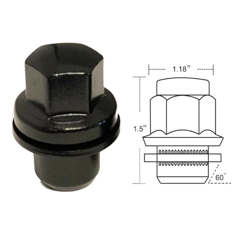 20X Black Lug Nuts M14X1.5 - Itzyeshop