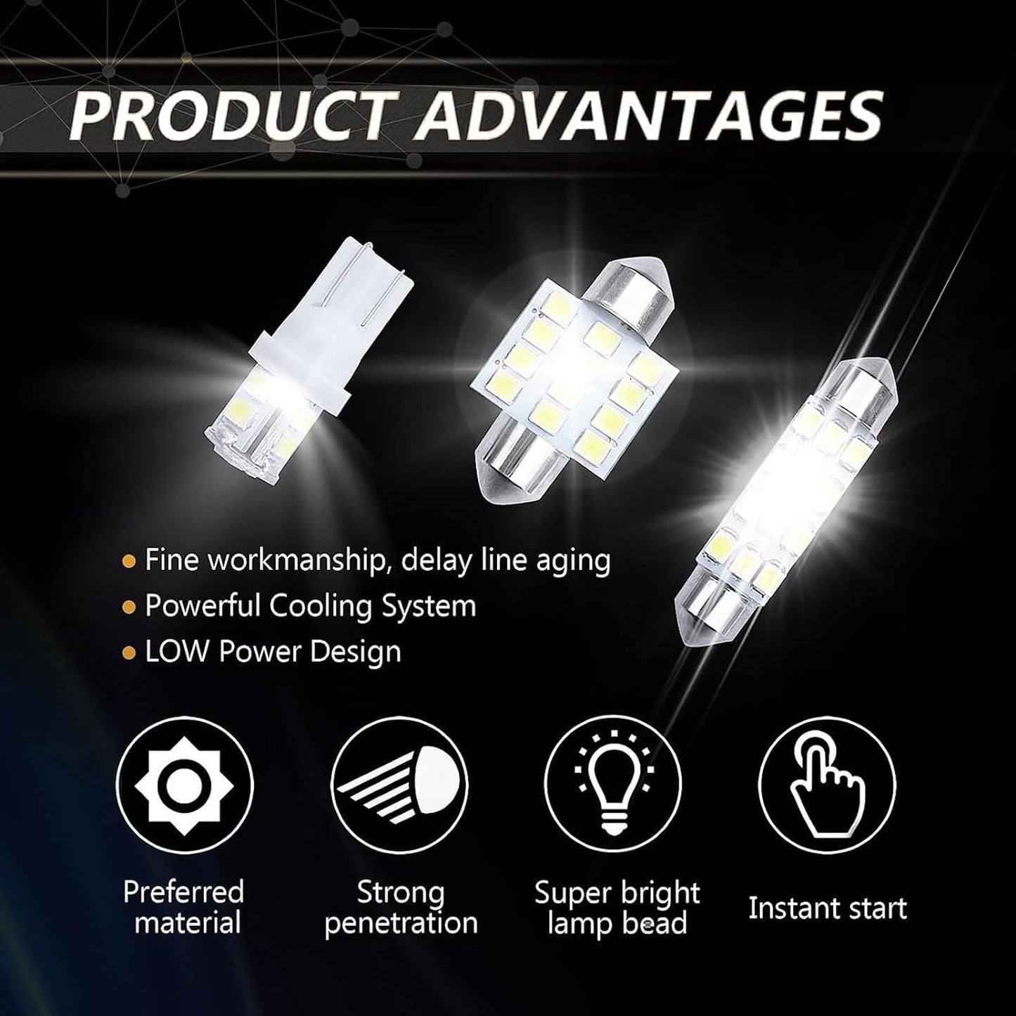 20X Luces Led Para Interior De Carro Coche Luz Del Maletero Placa Bombilla Led - Itzyeshop