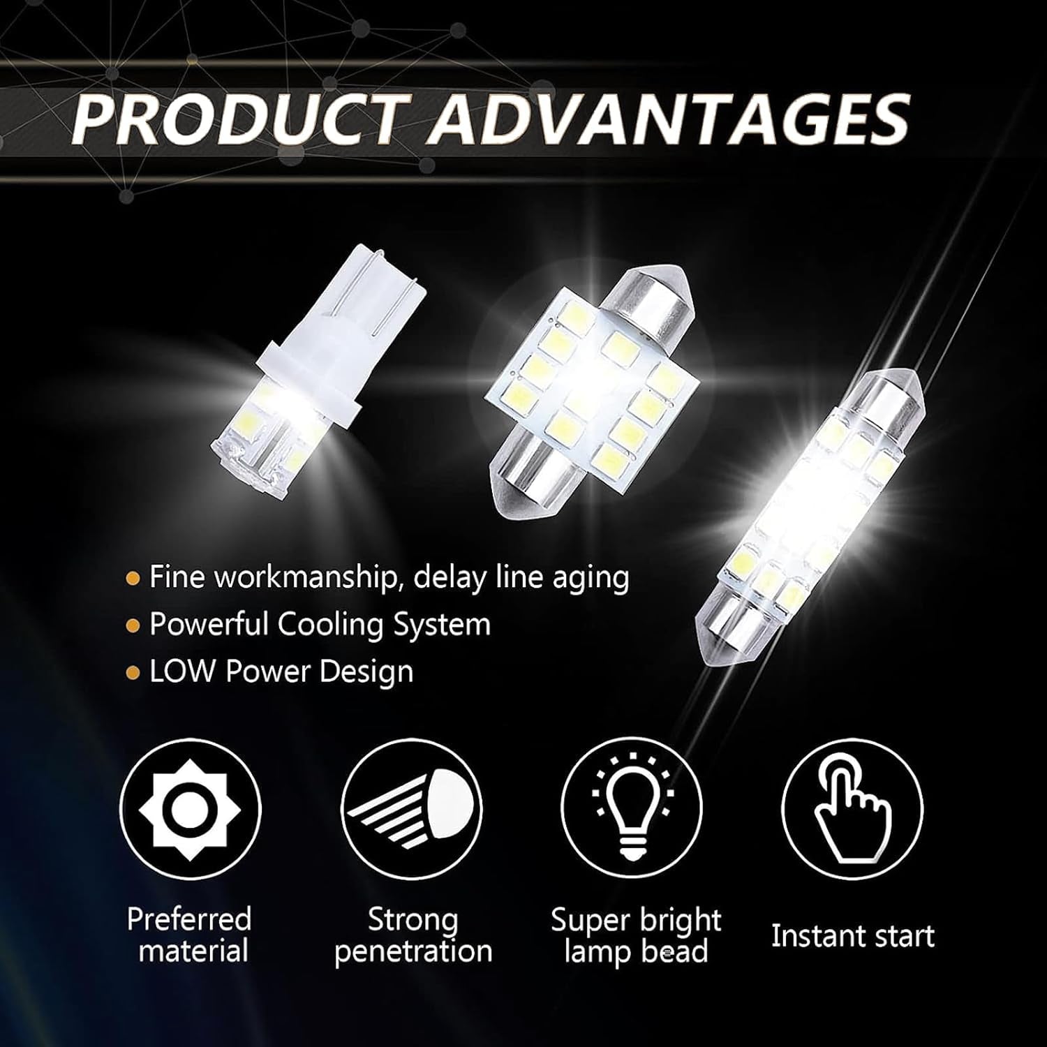 20X Luces Led Para Interior De Carro Coche Luz Del Maletero Placa Bombilla Led - Itzyeshop