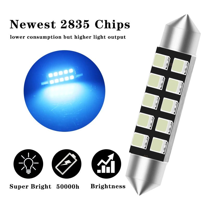 2Pcs Canbus C5W Led Festoon C5W Led Purple 31Mm Led 36Mm 39Mm 41Mm Led Car Led Lights Ice Blue Interior Light White Reading Lamp - Itzyeshop