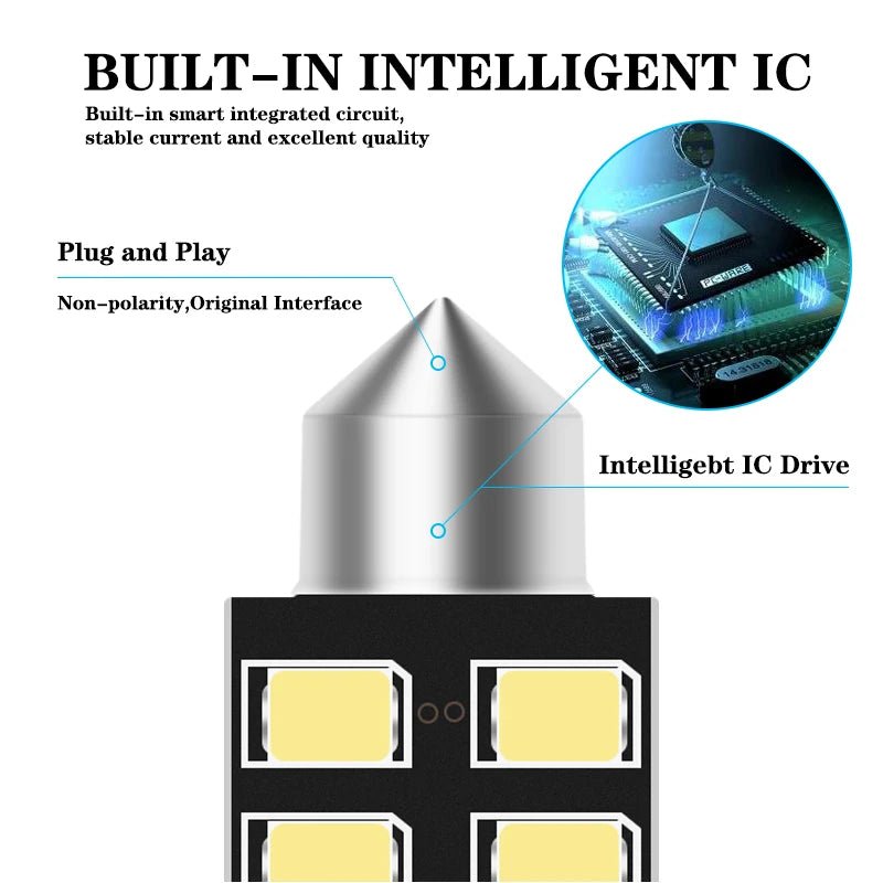 2Pcs Canbus C5W Led Festoon C5W Led Purple 31Mm Led 36Mm 39Mm 41Mm Led Car Led Lights Ice Blue Interior Light White Reading Lamp - Itzyeshop