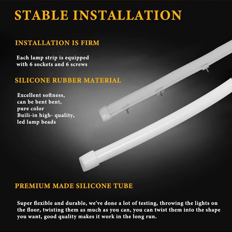 2Pcs Led Light Strip 30/45/60Cm LED Daytime Running Lights Car Signal Lights Headlights Decorative Light Strip Indicator Light - Itzyeshop