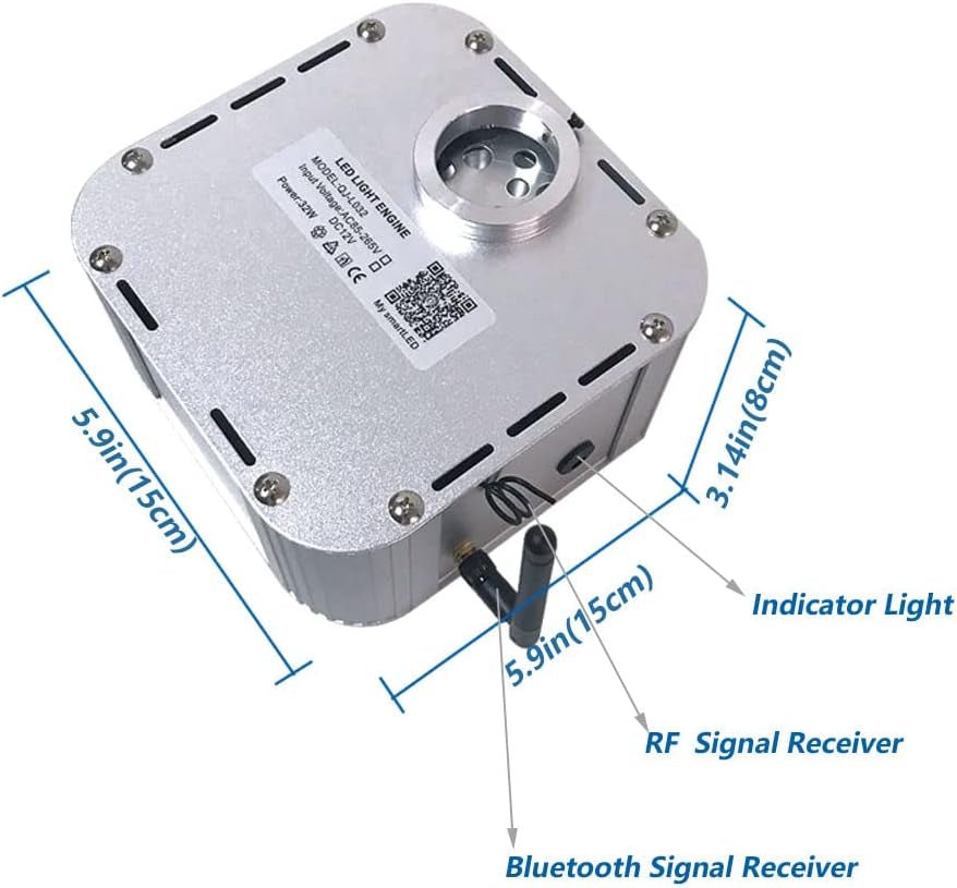 32W Twinkle Starlight Headliner Kit, 550Pcs 0.03In 13.1Ft/4M Fibre Optic Lights Star Ceiling Light, RGBW Sound Sensor Light Source with Music+App+Remote Control for Home & Car Ceiling Headliner Décor - Itzyeshop