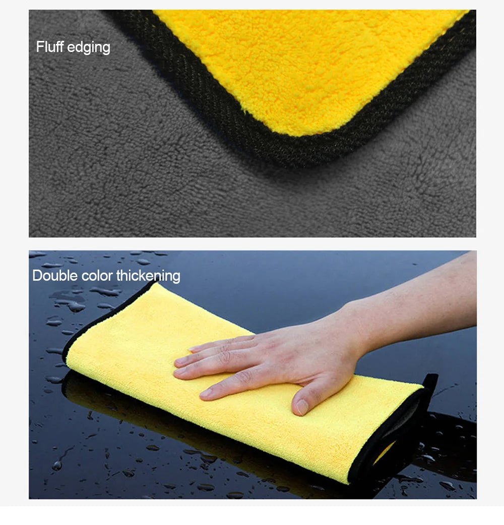 3/5/10Pcs Car Wash Microfiber Towel 30x30/60CM Car Cleaning Drying Cloth Hemming Car Care Cloth Detailing Car Wash Towel - Itzyeshop