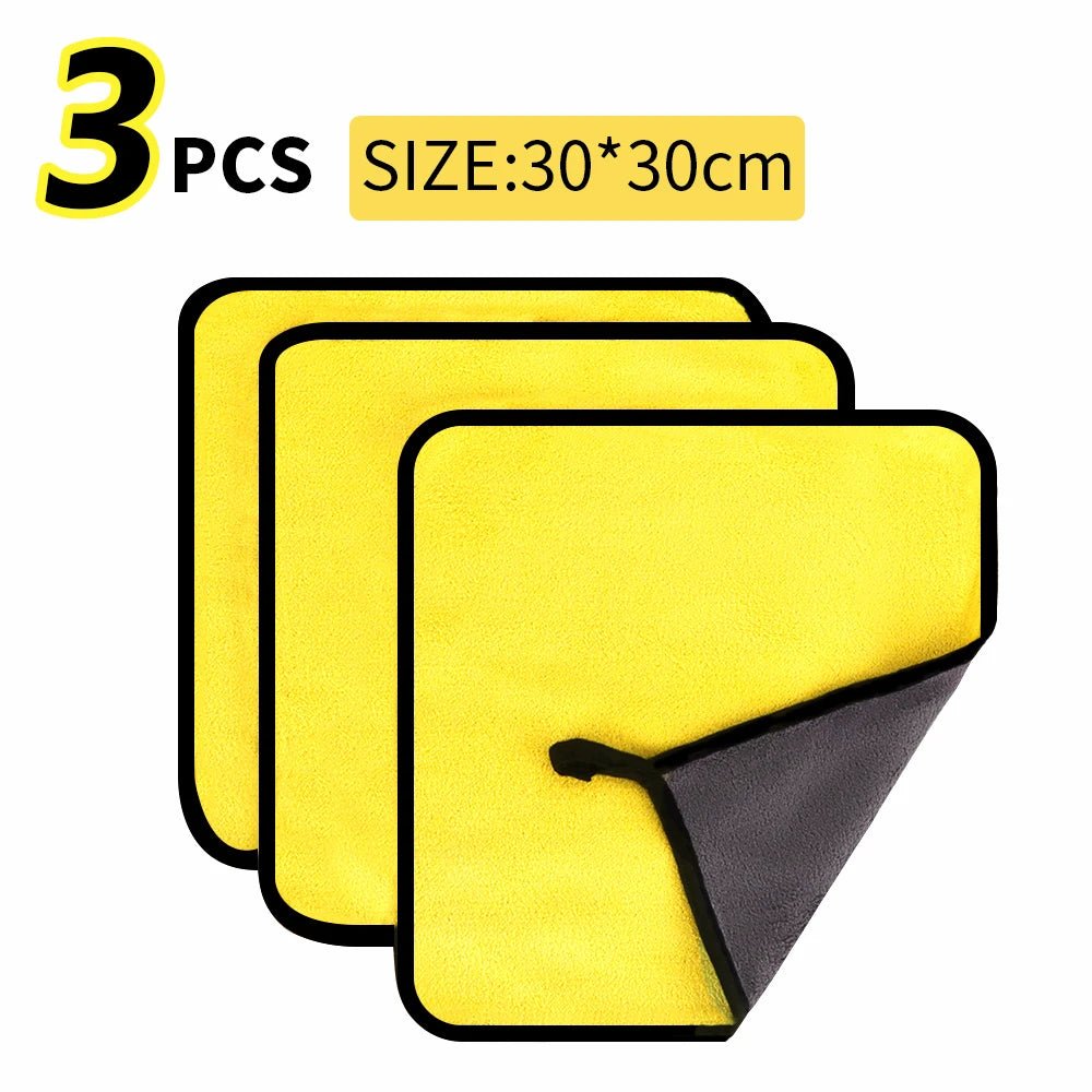 3/5/10Pcs Car Wash Microfiber Towel 30x30/60CM Car Cleaning Drying Cloth Hemming Car Care Cloth Detailing Car Wash Towel - Itzyeshop