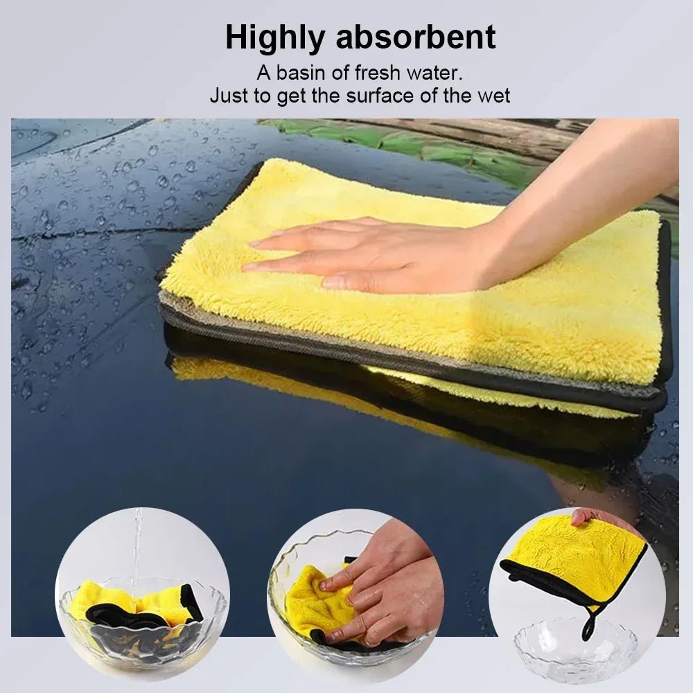 3/5/10Pcs Car Wash Microfiber Towel 30x30/60CM Car Cleaning Drying Cloth Hemming Car Care Cloth Detailing Car Wash Towel - Itzyeshop