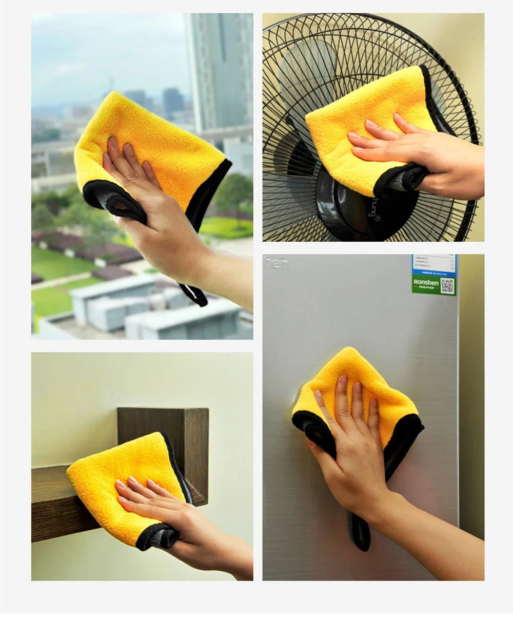 3/5/10Pcs Car Wash Microfiber Towel 30x30/60CM Car Cleaning Drying Cloth Hemming Car Care Cloth Detailing Car Wash Towel - Itzyeshop