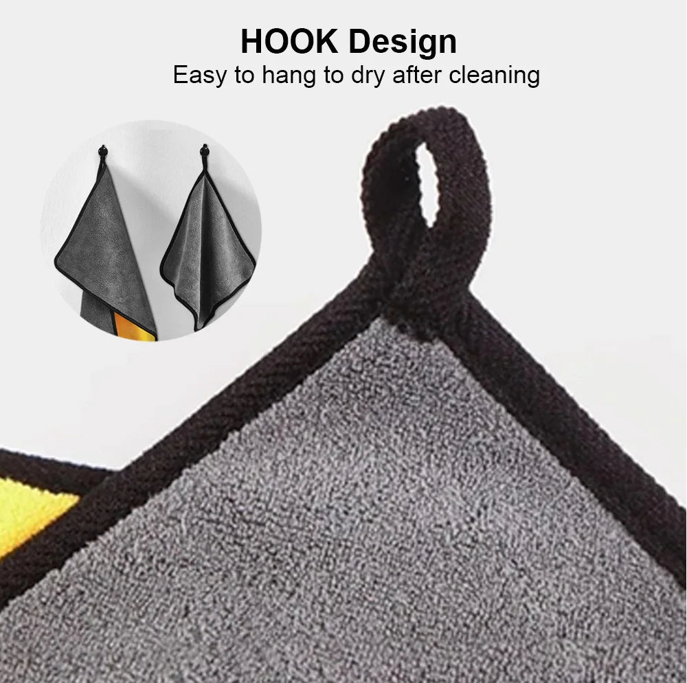 3/5/10Pcs Car Wash Microfiber Towel 30x30/60CM Car Cleaning Drying Cloth Hemming Car Care Cloth Detailing Car Wash Towel - Itzyeshop