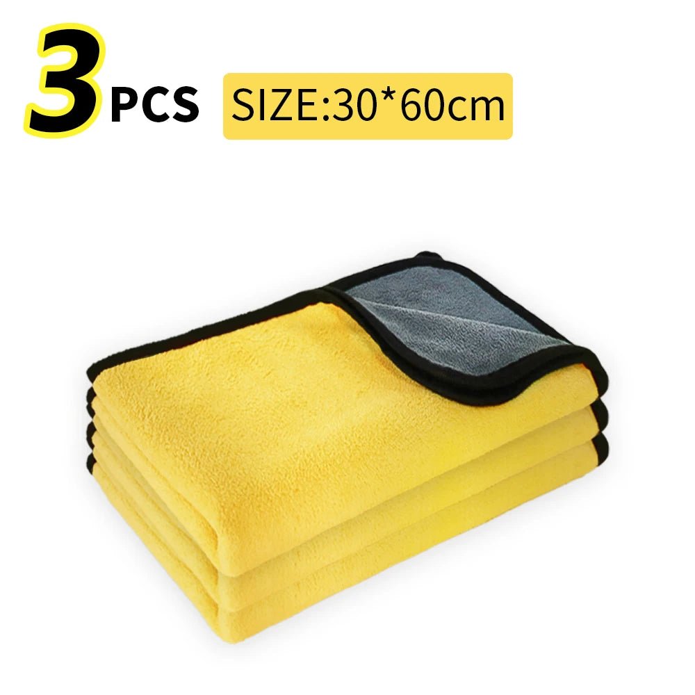 3/5/10Pcs Car Wash Microfiber Towel 30x30/60CM Car Cleaning Drying Cloth Hemming Car Care Cloth Detailing Car Wash Towel - Itzyeshop