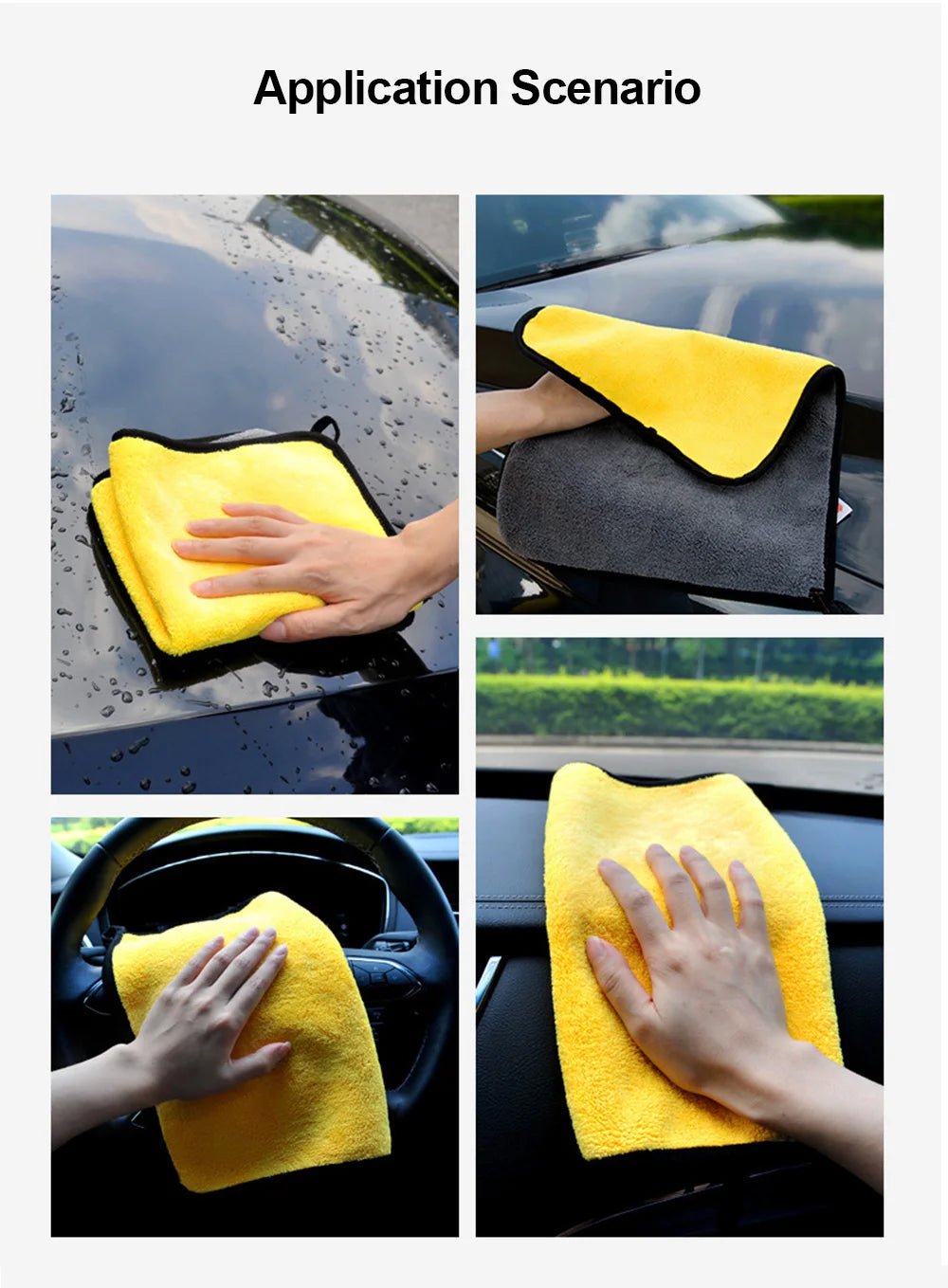 3/5/10Pcs Car Wash Microfiber Towel 30x30/60CM Car Cleaning Drying Cloth Hemming Car Care Cloth Detailing Car Wash Towel - Itzyeshop