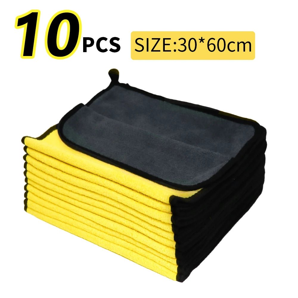 3/5/10Pcs Car Wash Microfiber Towel 30x30/60CM Car Cleaning Drying Cloth Hemming Car Care Cloth Detailing Car Wash Towel - Itzyeshop