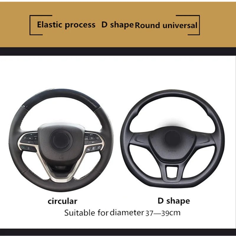 37/38cm Automobile universal steering wheel cover non - slip car steering wheel cover non - slip embossed leather Car - styling - Itzyeshop