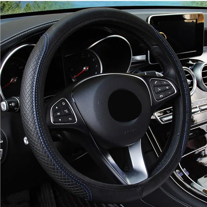 37/38cm Automobile universal steering wheel cover non - slip car steering wheel cover non - slip embossed leather Car - styling - Itzyeshop