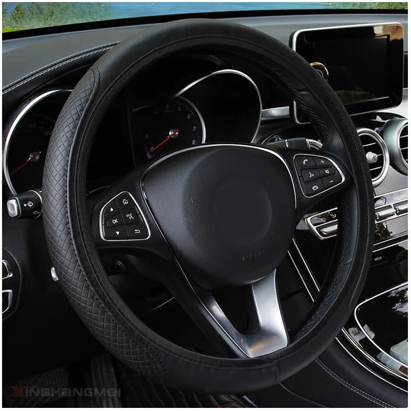 37/38cm Automobile universal steering wheel cover non - slip car steering wheel cover non - slip embossed leather Car - styling - Itzyeshop