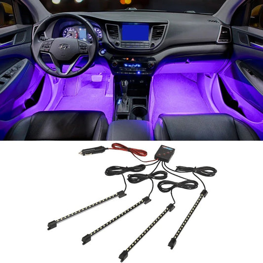 4Pc Purple LED Interior Underdash Lighting Kit - Itzyeshop