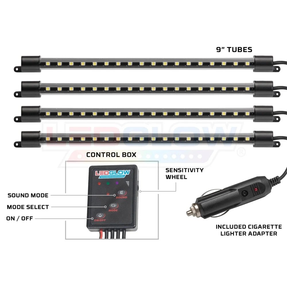4Pc Purple LED Interior Underdash Lighting Kit - Itzyeshop