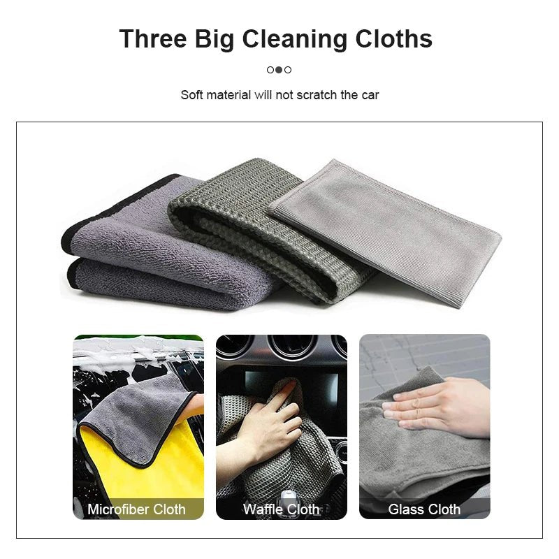 6/12pcs Car Cleaning Set Car Detailing Brush Towel Glove Auto Dashboard Air Outlet Cleaning Tools Kits for Car Wash Accessories - Itzyeshop