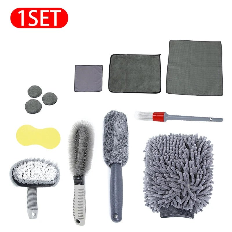 6/12pcs Car Cleaning Set Car Detailing Brush Towel Glove Auto Dashboard Air Outlet Cleaning Tools Kits for Car Wash Accessories - Itzyeshop