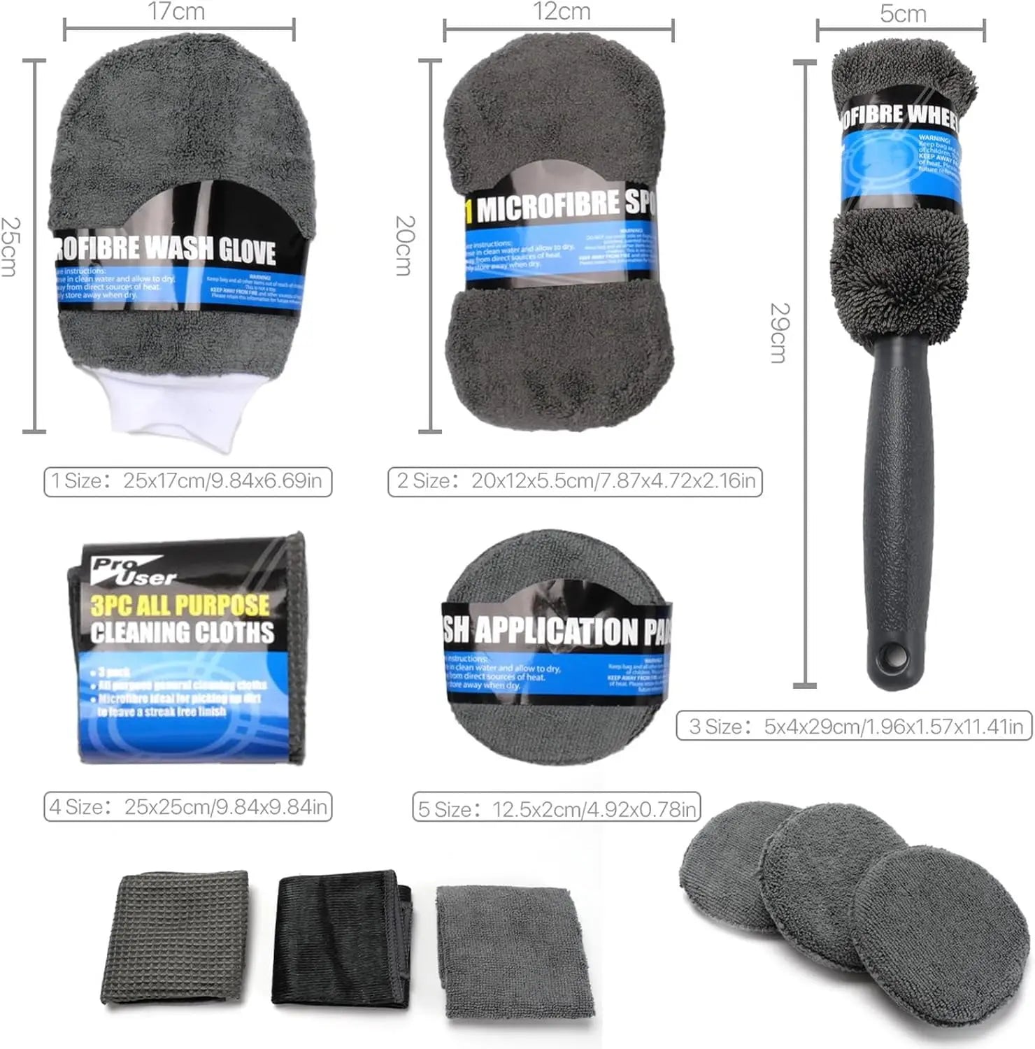 9Pcs Car Cleaning Kit Car Wash Cleaning Tools Microfiber Car Detailing Cleaning Set for Interior Exterior Car Washing - Itzyeshop