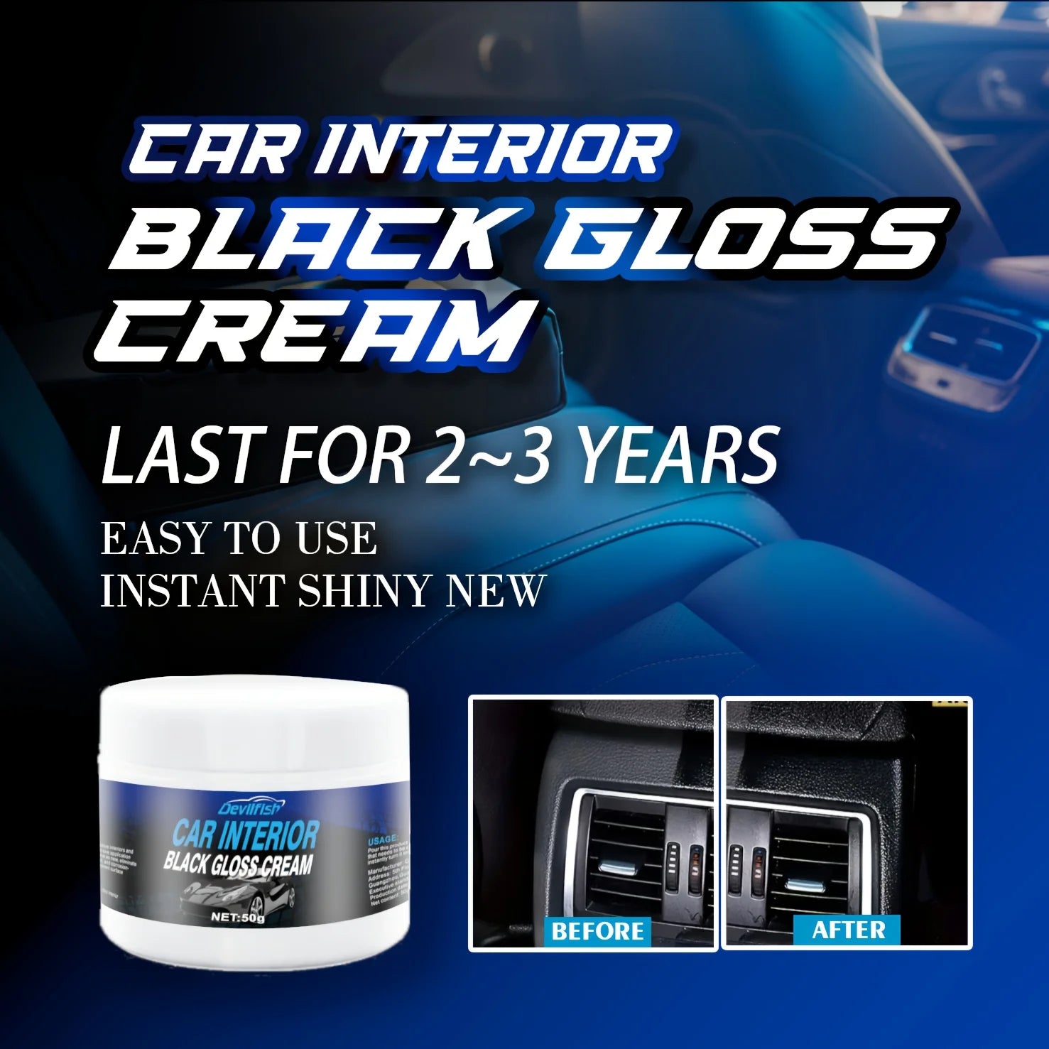 Auto Interior Renovation Kit - Plastic Refurbishment & Tire Shine, Car Detailing Repair Anti - Aging Protection Fits All Vehicle - Itzyeshop