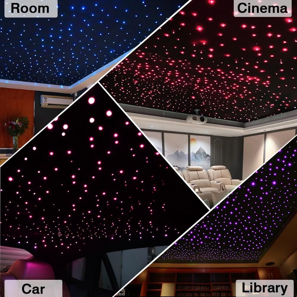 Bluetooth Twinkle 10W Starlight Headliner Kit for Car Home Decoration with App/Remote Music Mode RGBW LED Fiber Optic Star Ceiling Light 160Pcs 0.03In 6.5Ft - Itzyeshop