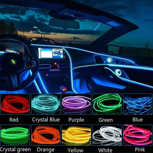 Car Interior Lights Ambient Lights 1M 3M 5M LED Flexible Neon Lighting String Lights for Car Interior Dashboard Door Decoration - Itzyeshop