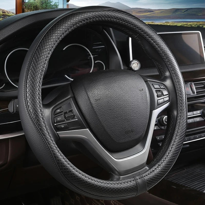 Car Steering Wheel Cover, Anti - Slip, Safety, Soft, Breathable, Heavy Duty, Thick, Full Surround, Sports Style - Itzyeshop