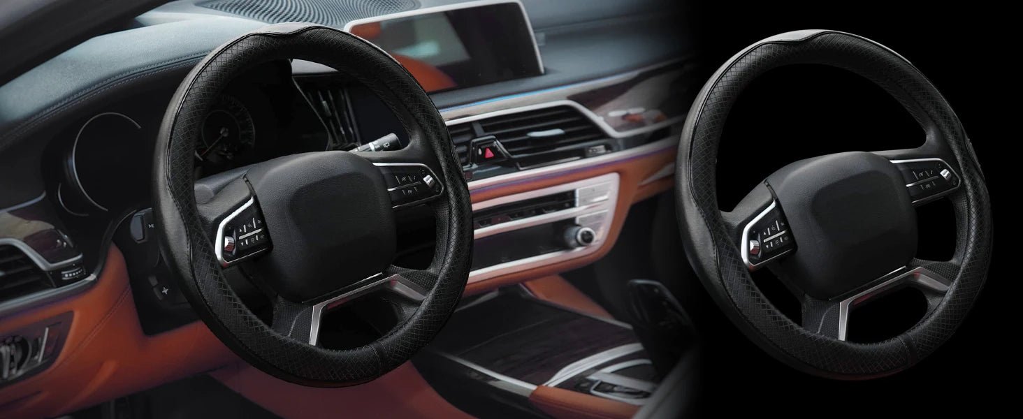 Car Steering Wheel Cover, Anti - Slip, Safety, Soft, Breathable, Heavy Duty, Thick, Full Surround, Sports Style - Itzyeshop