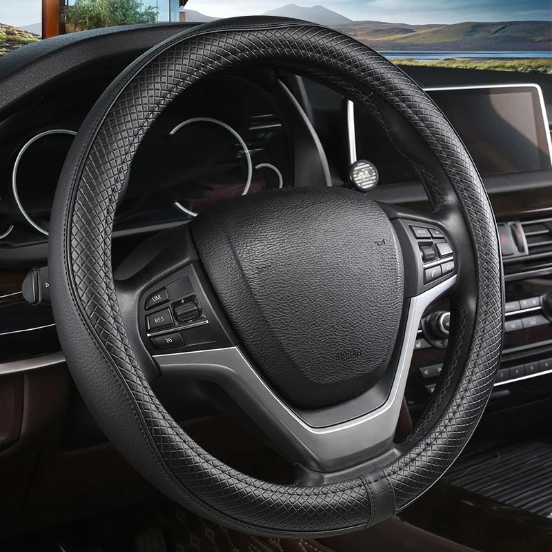Car Steering Wheel Cover, Anti - Slip, Safety, Soft, Breathable, Heavy Duty, Thick, Full Surround, Sports Style - Itzyeshop