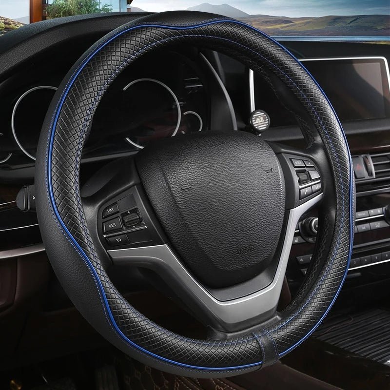 Car Steering Wheel Cover, Anti - Slip, Safety, Soft, Breathable, Heavy Duty, Thick, Full Surround, Sports Style - Itzyeshop