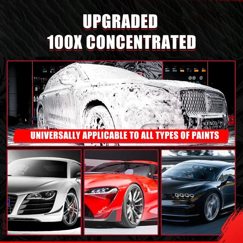 Car Wash Detergent - 100ML, No Water Marks, Rich Foam, Professional Stain Removal, Safe for All Car Surfaces, Friendly - Itzyeshop