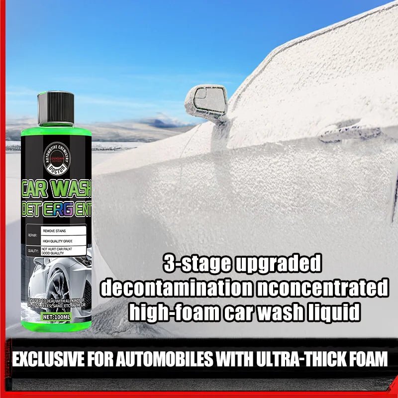 Car Wash Detergent - 100ML, No Water Marks, Rich Foam, Professional Stain Removal, Safe for All Car Surfaces, Friendly - Itzyeshop