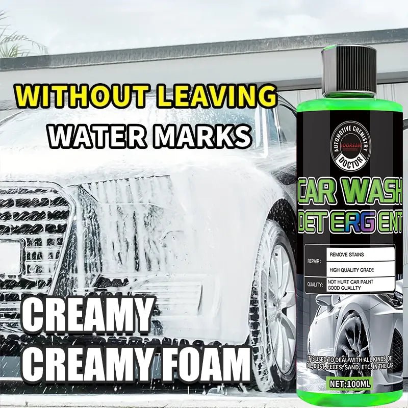Car Wash Detergent - 100ML, No Water Marks, Rich Foam, Professional Stain Removal, Safe for All Car Surfaces, Friendly - Itzyeshop