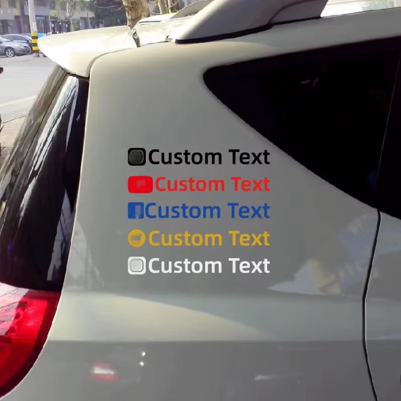 Custom Text Stickers for Instagram Twitter Youtube Facebook and so on Decals Car Rear Windshield Motorbike Drop Shipping - Itzyeshop