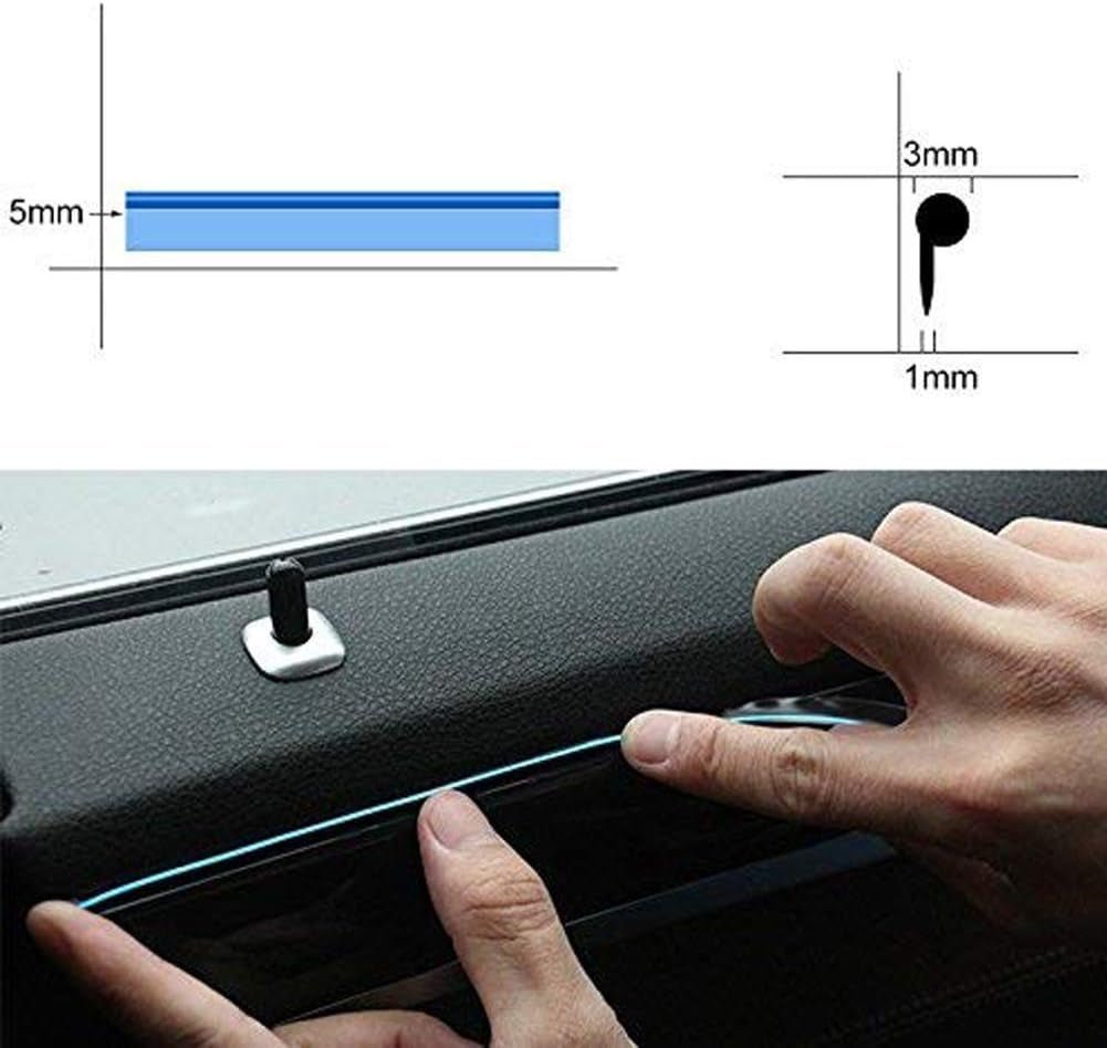 El Wire Car LED Interior Lights, Neon Glowing Strobing Electroluminescent Wire Lights for Car Decorations(5M/16Ft, Red) - Itzyeshop