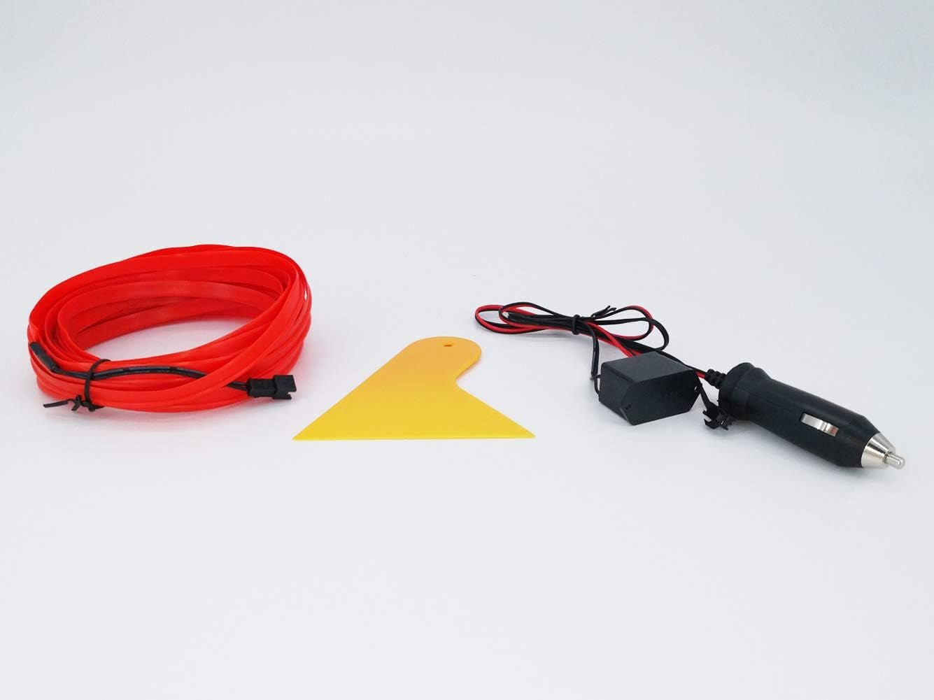 El Wire Car LED Interior Lights, Neon Glowing Strobing Electroluminescent Wire Lights for Car Decorations(5M/16Ft, Red) - Itzyeshop