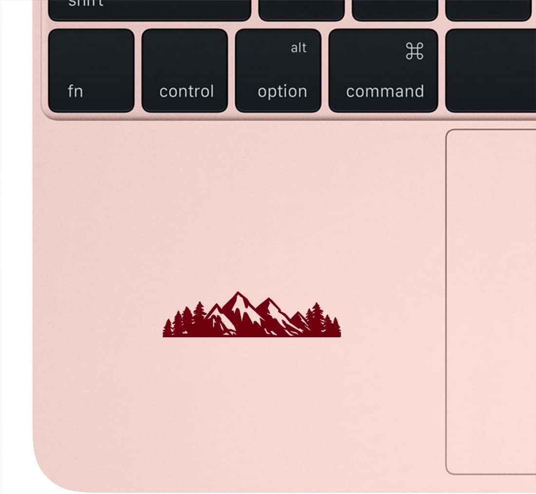 Mountain Tree Forest Vinyl Decal for Car (Burgundy) (Set of 2) RV Camper Waterproof Small Mountain Car for Bumper Door Panel Car Decal Laptop Tuber Wall Window Phone Mug Accessory Decoration - Itzyeshop
