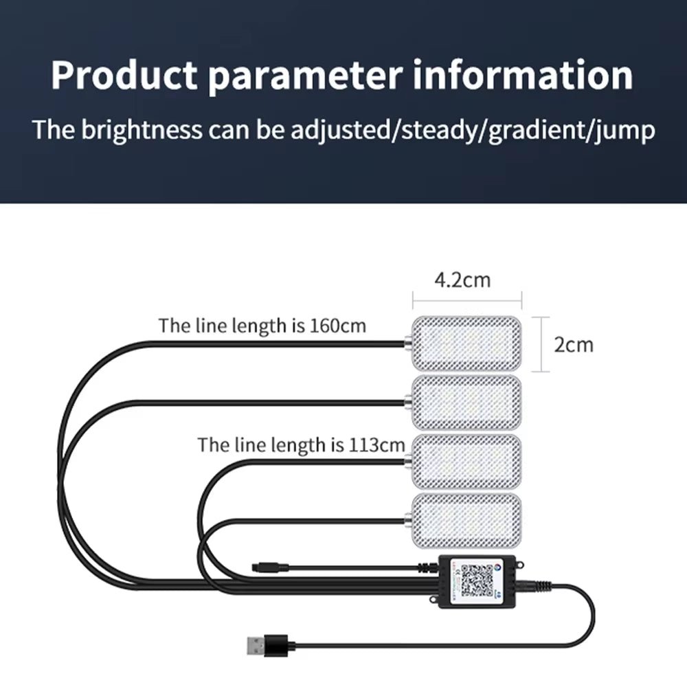 Neon Car LED Interior Lights RGB Ambient Light Kit with APP Wireless Control LED Auto Atmosphere Decorative Lamp - Itzyeshop