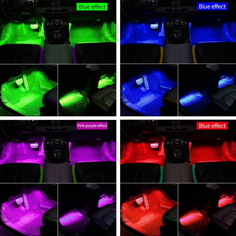 Neon Car LED Interior Lights RGB Ambient Light Kit with APP Wireless Control LED Auto Atmosphere Decorative Lamp - Itzyeshop