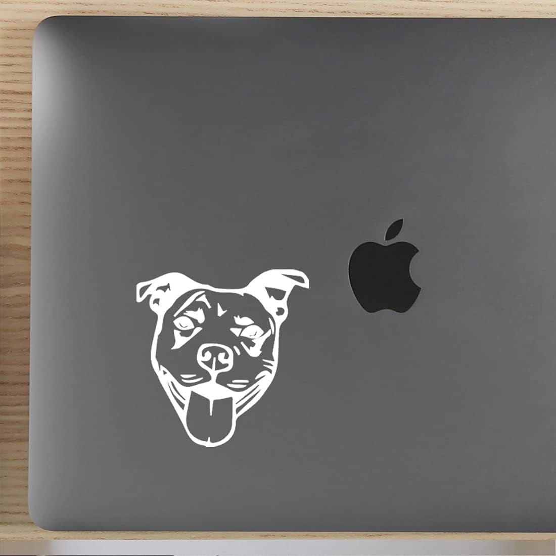 Pitbull Face Stencil 1 (White) (Set of 2) Premium Waterproof Vinyl Decal Stickers for Laptop Phone Accessory Helmet Car Window Bumper Mug Tuber Cup Door Wall Decoration - Itzyeshop