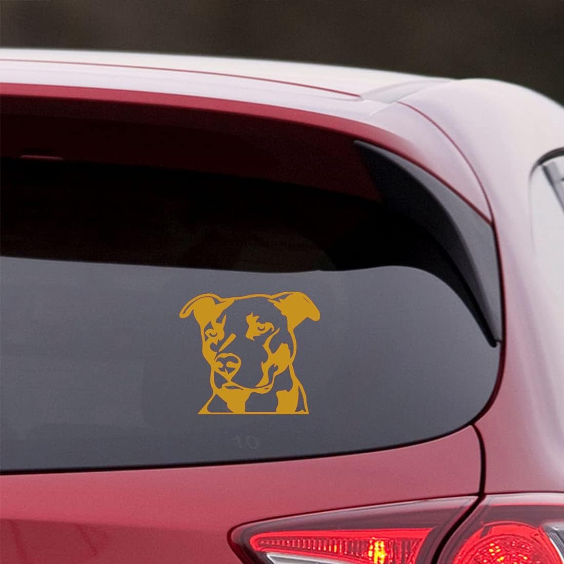 Pitbull Face Stencil Art 2 (Metallic Gold) (Set of 2) Premium Waterproof Vinyl Decal Stickers for Laptop Phone Accessory Helmet Car Window Bumper Mug Tuber Cup Door Wall Decoration - Itzyeshop