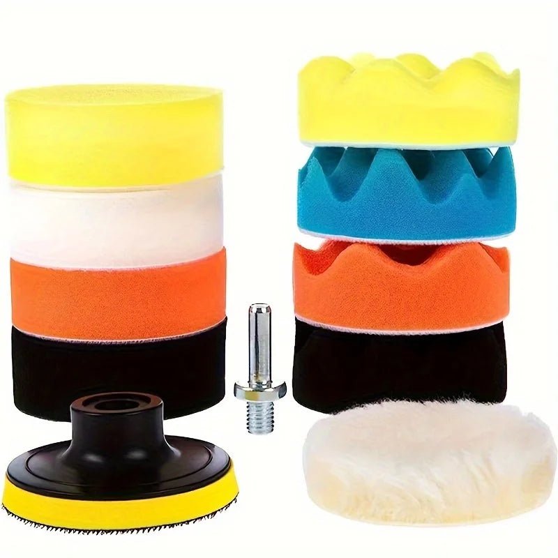 Professional Car Detailing Polishing Kit For Electric Drill With Sponge Wheels And Angle Grinder Attachment - Itzyeshop