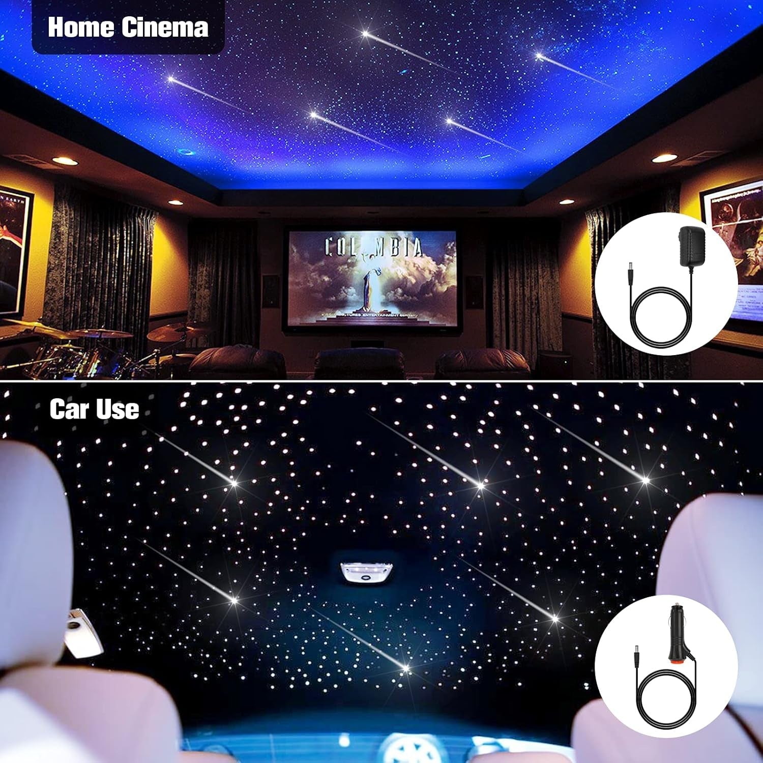 Star Lights - Shooting Star Twinkle Fiber Optic Lights, RGBW+APP Control, 550Pcs*0.03In*13.1Ft - Itzyeshop