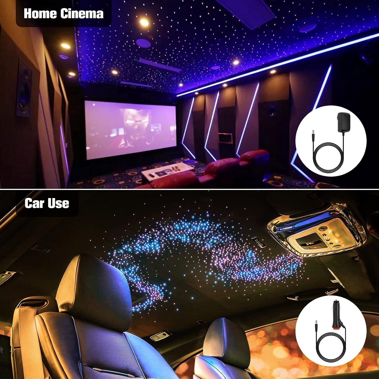 Starlight Headliner Kit Twinkle 16W 450Pcs 13.1Ft (0.03In+0.04In+0.06In) Star Lights for Car, Fiber Optic Star Ceiling Light, RGBW Bluetooth App+Remote+Starlight Headliner Kit for Home Theater - Itzyeshop